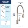 Moen Align Spot Resist Stainless Pulldown Kitchen Faucet, Single Hole, Modern Spring Style with Pre-Rinse and Power Boost Pull Down Sprayer, Easy Installation, 5923SRS view 4