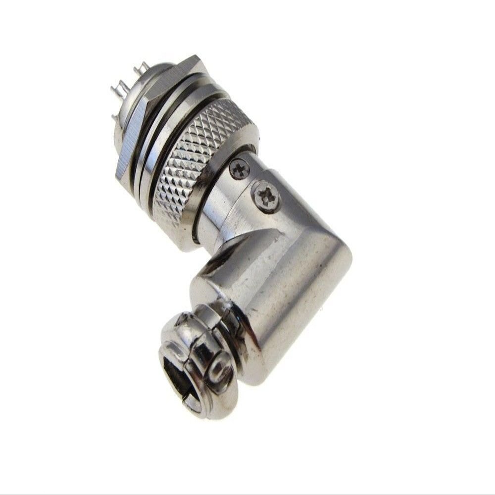 HQ 2 Contacts 2-Pin Aviation Plug Socket - M16 - Right-Angle