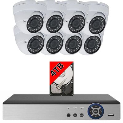 Evertech 8 Channel 4TB Dome Security Surveillance System 24 Hour Recording Playback Remote Monitoring