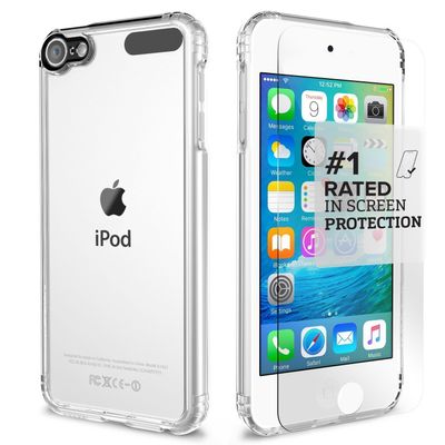 SaharaCase - Apple iPod Touch 6th & 5th Generation Case - Clear Protective Kit Includes [ZeroDamage Tempered Glass Screen Protector] Crystal Clear Scratch-Resistant Hard Back