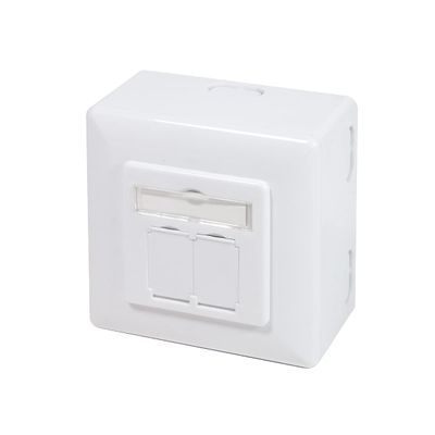 Logilink Professional NP0126 CAT.6A Universal Junction Box (Flush-Mounted), 2 x RJ45 STP (Fully Shielded) with 45 Outlet