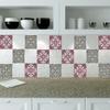 Authentic Tile Stickers by Mi Alma 24 PC Set Spanish Design Wall Tile Decal Perfect for Kitchen Backsplash or Bathroom Tiles Vinyl Art Easy to Install Peel and Stick (4x4 Inch, Rosy Green H219) view 2