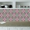 Authentic Tile Stickers by Mi Alma 24 PC Set Spanish Design Wall Tile Decal Perfect for Kitchen Backsplash or Bathroom Tiles Vinyl Art Easy to Install Peel and Stick (4x4 Inch, Rosy Green H219) view 4