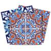 Authentic Tile Stickers by Mi Alma 24 PC Set Spanish Design Wall Tile Decal Perfect for Kitchen Backsplash or Bathroom Tiles Vinyl Art Easy to Install Peel and Stick (Mexican Navy Amber H218) view 1