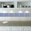 Authentic Tile Stickers by Mi Alma 24 PC Set Spanish Design Wall Tile Decal Perfect for Kitchen Backsplash or Bathroom Tiles Vinyl Art Easy to Install Peel and Stick (Mexican Navy Amber H218) view 2