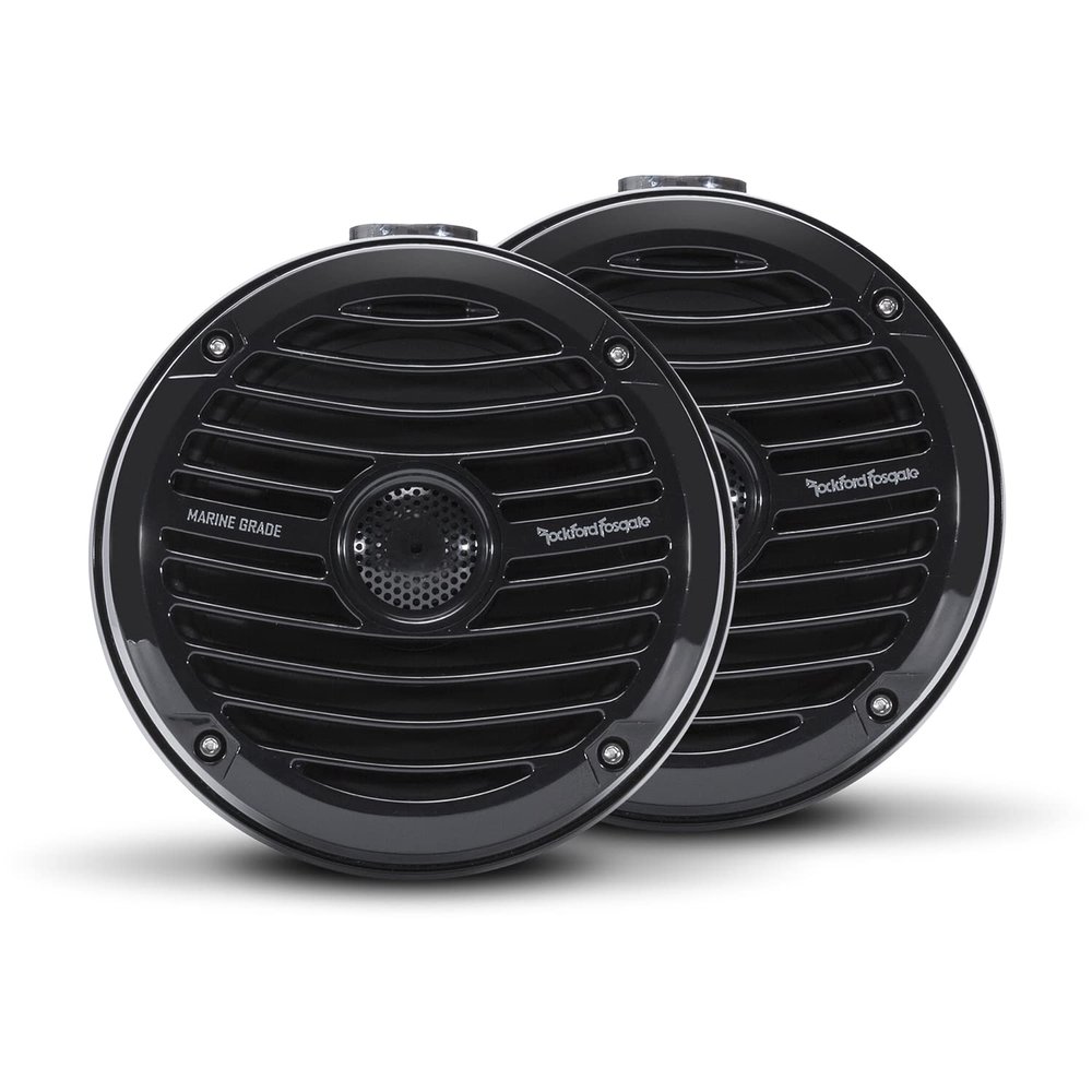2) Rockford Fosgate RM1652W-MB 6.5" Mini Marine Wakeboard Speakers+JVC Receiever