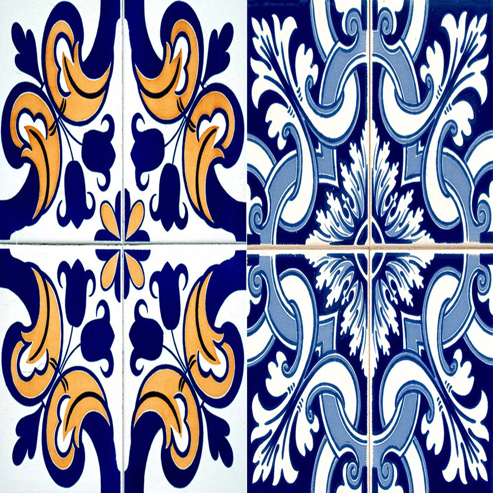 Authentic Tile Stickers by Mi Alma 24 PC Set Spanish Design Wall Tile Decal Perfect for Kitchen Backsplash or Bathroom Tiles Vinyl Art Easy to Install Peel and Stick (4x4 Inch, Golden Blue H221)