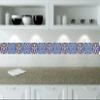 Authentic Tile Stickers by Mi Alma 24 PC Set Spanish Design Wall Tile Decal Perfect for Kitchen Backsplash or Bathroom Tiles Vinyl Art Easy to Install Peel and Stick (4x4 Inch, Golden Blue H221) view 3