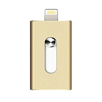 QWDZH [iOS9 Compatible] Mobile USB Flash Drive with Lightning Connector for iPad 4/Air/Mini, iPod Touch 5, iPhone 5 5S 5C 6 6 Plus, 128G