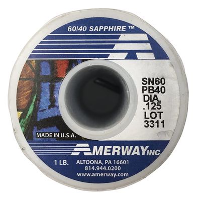 Amerway 60/40 Solder Stained Glass Supplies (1LB) with 2 Chemical Brushes