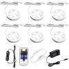 AIBOO LED Under Cabinet Lighting Dimmable with RF Remote Control, 6 LED Puck Lights, Total of 12W, for Kitchen Count Closet Wardrobe Lighting(Daylight White) view 1