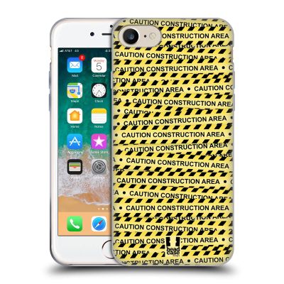 Head Case Designs Caution Construction Line Warning Tape Gel Case [Military Grade Protection] Compatible with Apple iPhone 7/8 / SE 2020 & 2022 and Compatible with MagSafe