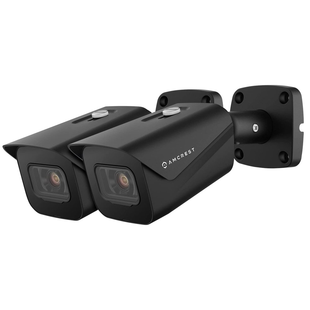 Amcrest 2-Pack UltraHD 4K (8MP) Bullet POE IP Camera, 3840x2160, 98ft NightVision, 2.8mm Lens, IP67 Weatherproof, 125 FOV, Supports up to 256GB MicroSD Recording, Black (2PACK-IP8M-2496EB-V2)