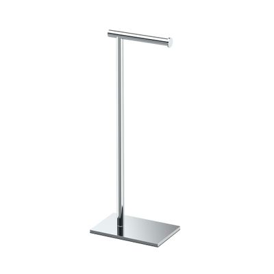 Gatco 1431C Modern Rectangle Base Freestanding Toilet Paper Holder, 21.25" Chrome with Weighted Base
