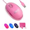 SOON GO Pink Mouse,Computer Mouse,with 1.5m Pink USB Cable - Compatible with Windows, Linux, Mac, Laptop, PC & Desktop - Ideal for Office, Home, Business, School, Kids & Women view 1