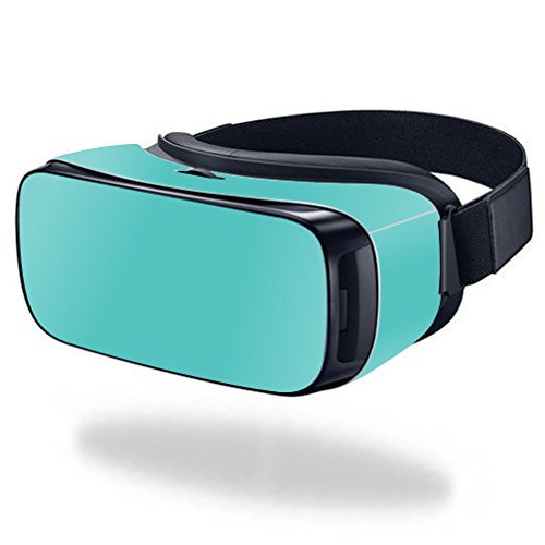 MightySkins Skin Compatible with Samsung Gear VR (Original) wrap Cover Sticker Skins Solid Turquoise