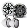 KICKER 4 Inch KM-Series Marine Speaker Bundle 41KM44CW with White Wake Tower Enclosure view 1