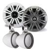 KICKER 4 Inch KM-Series Marine Speaker Bundle 41KM42CW with White Wake Tower Enclosure view 1