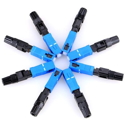 100 pcs SC Fiber Optical Quick Connector UPC Fast Connector Single Mode FTTH Fiber Cold Connection Telecom Level Fast Connector