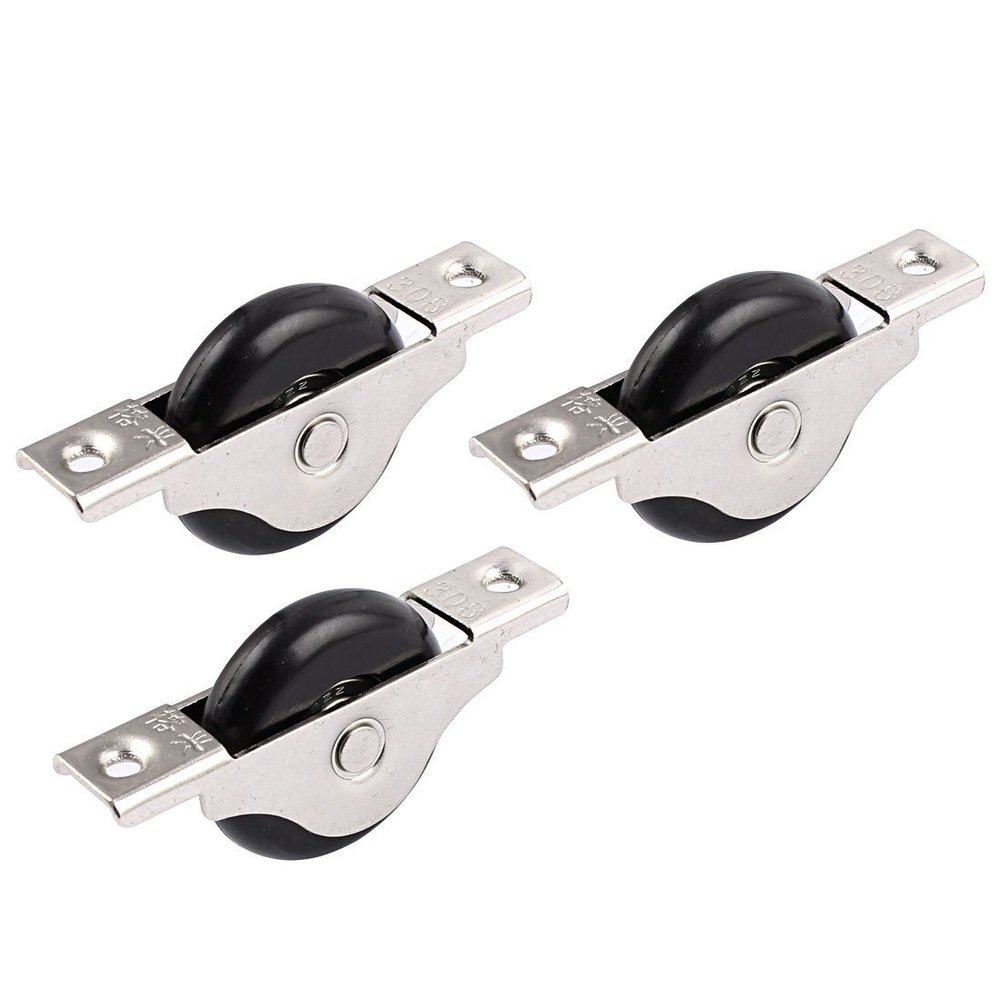 uxcell Doors Window 40mm Dia Wheel Single Nylon Sliding Roller Pulley 3pcs