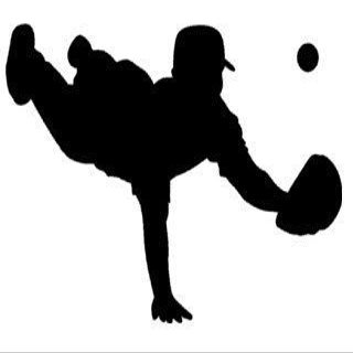 aluckyhorseshoe Baseball Wall Decal - Laptop Baseball Player Sticker - Black (8 X 12 inches)