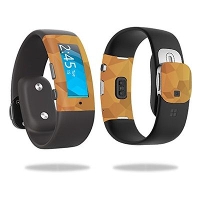 MightySkins Skin Compatible with Microsoft Band 2 Cover Skins Sticker Watch Red Orange Polygon