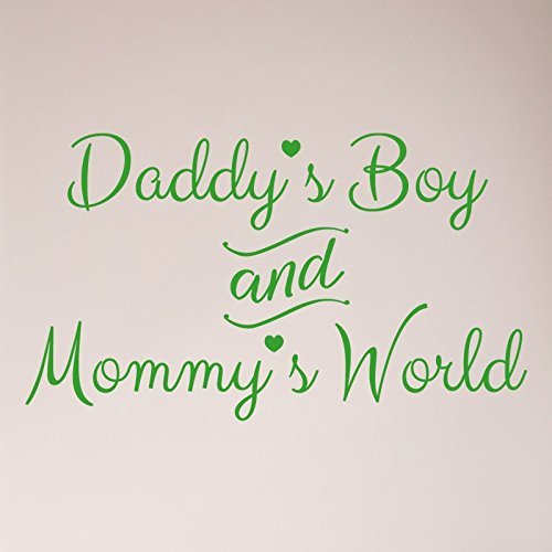 24"x13" Daddy's Boy and Mommy's World Wall Decal Sticker Art Mural Home Decor Baby Shower Crib Parents Nursery Cute Heart