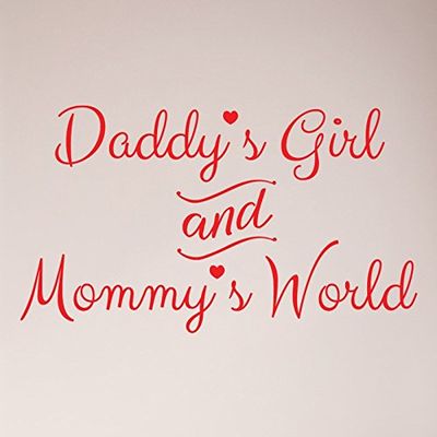 24"x13" Daddy's Girl and Mommy's World Wall Decal Sticker Art Mural Home Decor Baby Shower Crib Parents Gift Nursery