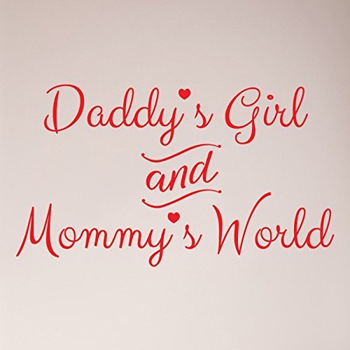 24"x13" Daddy's Girl and Mommy's World Wall Decal Sticker Art Mural Home Decor Baby Shower Crib Parents Gift Nursery