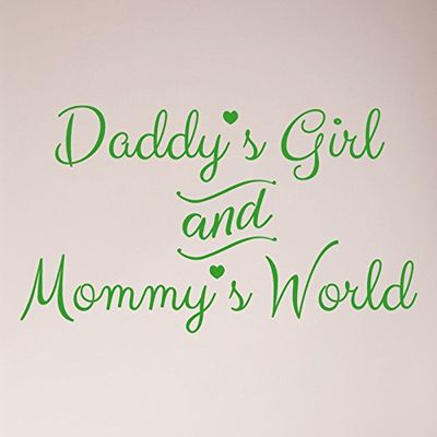 24"x13" Daddy's Girl and Mommy's World Wall Decal Sticker Art Mural Home Decor Baby Shower Crib Parents Gift Nursery