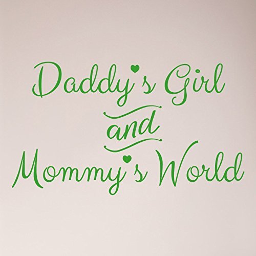24"x13" Daddy's Girl and Mommy's World Wall Decal Sticker Art Mural Home Decor Baby Shower Crib Parents Gift Nursery