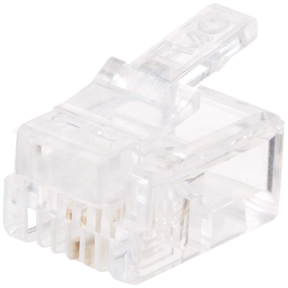 TARO'S CRJ11-10P2 RJ11/12 Modular Plug/Connector, 6 Poles, 2 Core (6P2C), 10 Pieces, Eco Simple Package