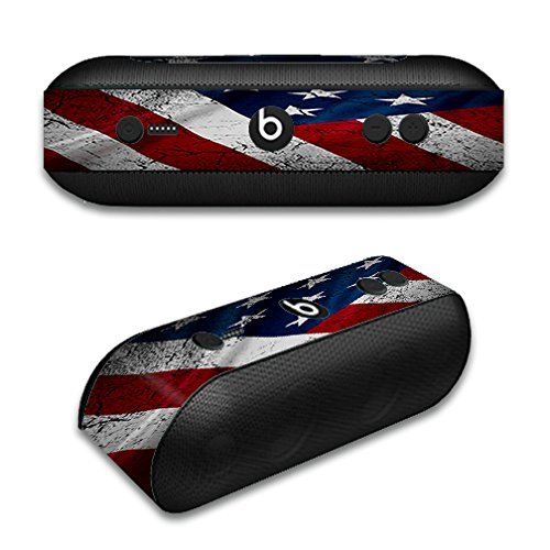 Skin Decal Vinyl Wrap for Beats by Dr. Dre Beats Pill Plus/American Flag Distressed