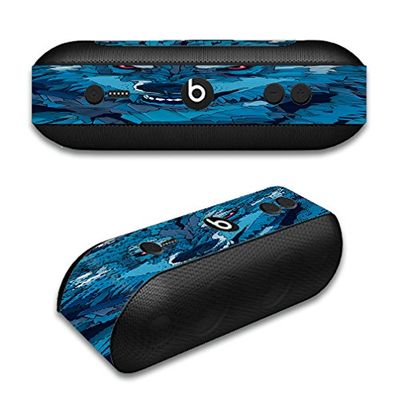 Skin Decal Vinyl Wrap for Beats by Dr. Dre Beats Pill Plus/Blue Wolf