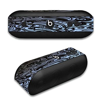 Skin Decal Vinyl Wrap for Beats by Dr. Dre Beats Pill Plus/Blue Grey Paisley Abstract