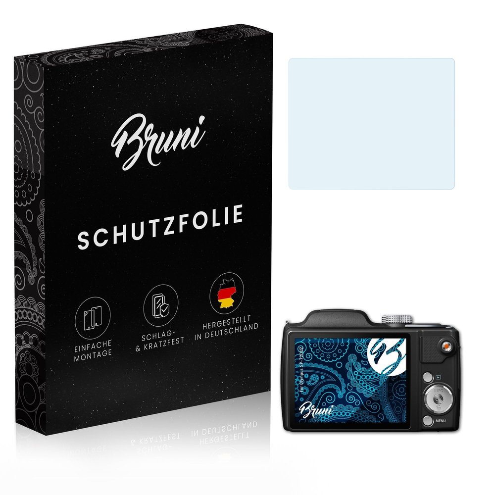 Bruni Screen Protector compatible with Olympus SP-720UZ Protector Film, crystal clear Protective Film (2X)