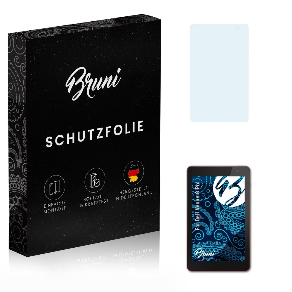 Bruni Screen Protector compatible with Dell Venue 8 Pro Protector Film, crystal clear Protective Film (2X)