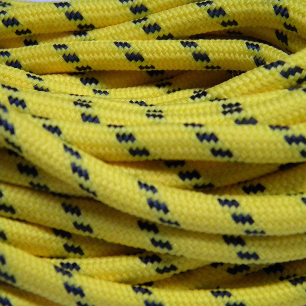 Sport28 Heavy Duty Kevlar (r) Reinforced Tie Down Cord Utility String (Black w/Yellow, 50 Feet)
