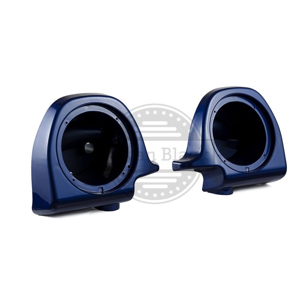 Moto Onfire Superior Blue 6.5" Speaker Boxes Pods for Lower Vented Fairing Kits for Harley-Davidson Touring Lower Vented Fairings 1983-2013