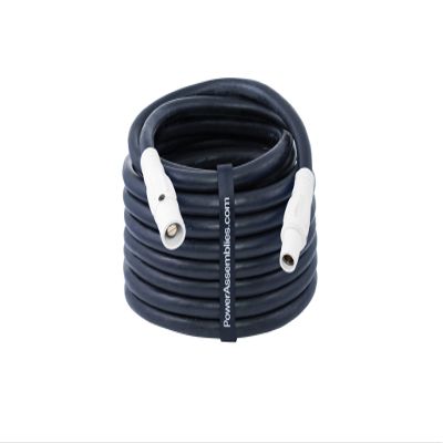 Power Assemblies 4/0 AWG White Type SC Entertainment & Stage Lighting Cable Rated for 400 Amps, Male/Female Series 16 Camlocks, 75 Foot Cord