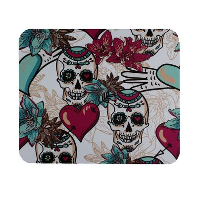 Sugar Skulls and Hearts Mouse Pat Mad Computer Desk Accessories