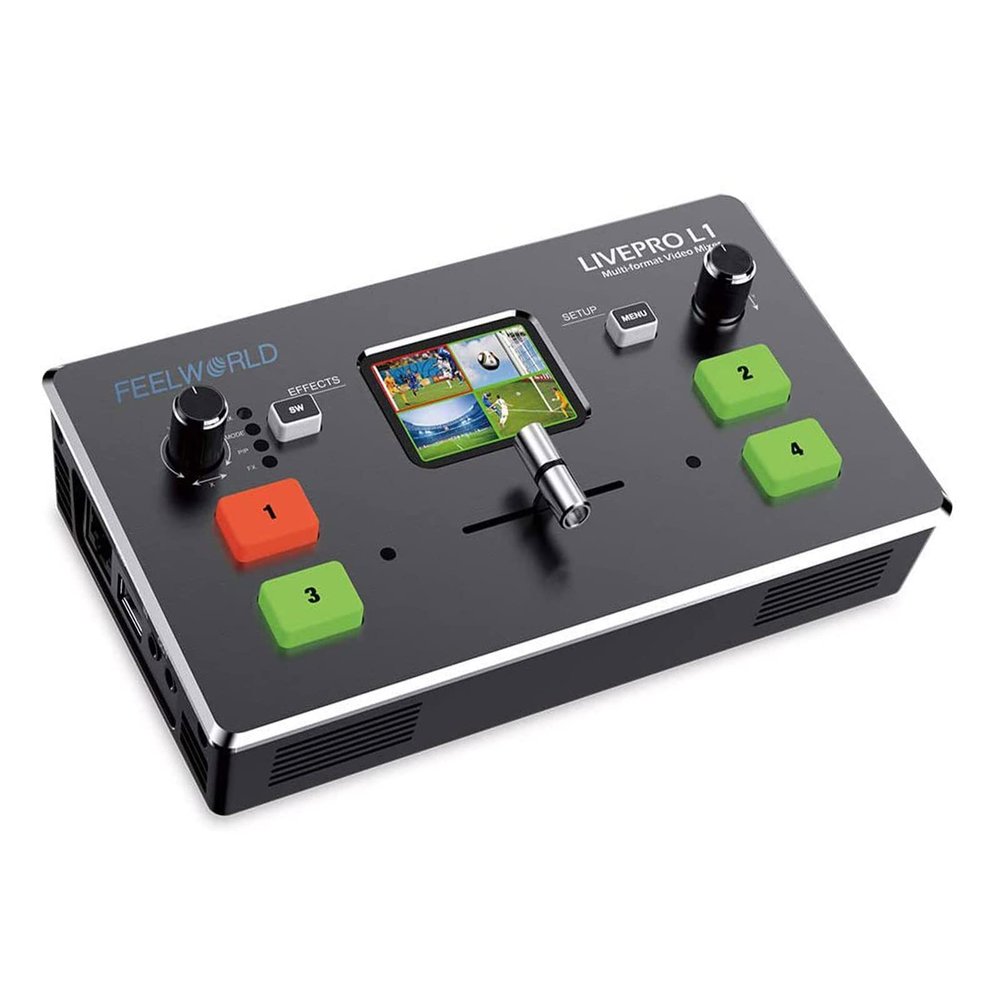 Multi Format Video Mixer Switcher 4X HDMI Inputs USB 3.0 Output Real Time Live Streaming,Remote Controlling by PC/Samrt Phone(APP)FEELWORLD Live PRO L1