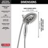 Delta Faucet 5-Spray Touch-Clean In2ition 2-in-1 Dual Hand Held Shower Head with Hose, Chrome 58569-PK view 4