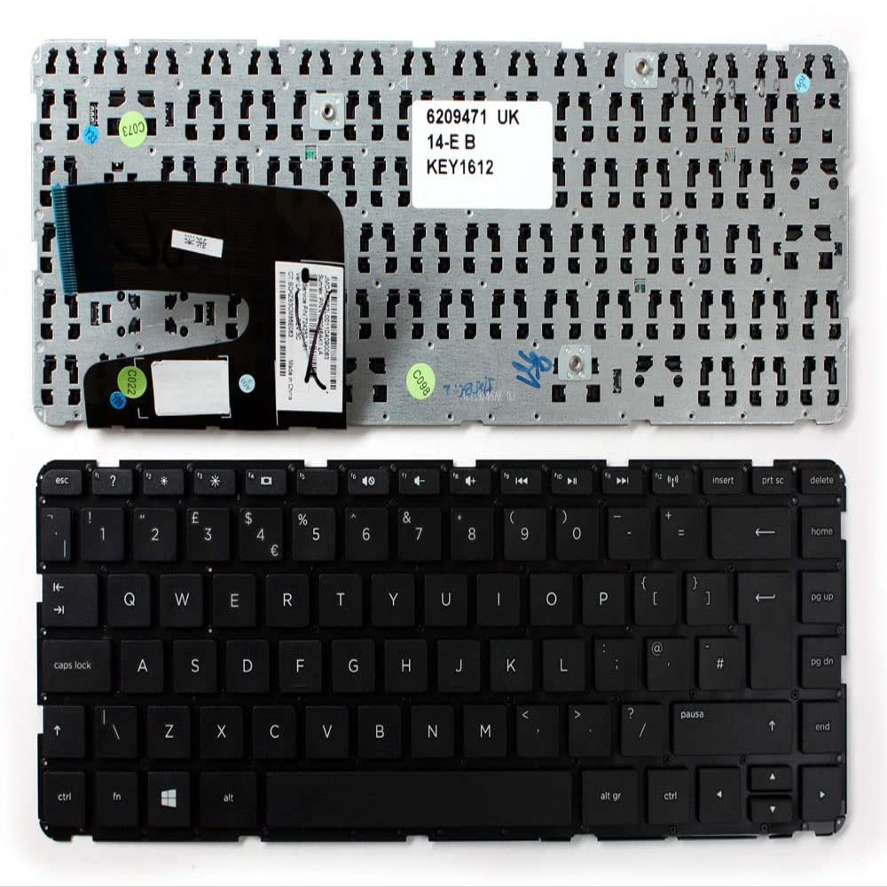 Power4Laptops UK Layout Black Replacement Laptop Keyboard Compatible with HP Pavilion 14-e019TX