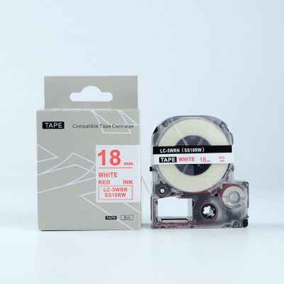 Compatible EPSON LW400 700 Label Tape Red on White 18mm 8m 3/4 x 26" LC-5WRN