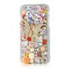 STENES Bling Phone Case Compatible with iPod Touch (6th Generation) Case - Luxurious Crystal 3D Handmade Sparkle Diamond Rhinestone Clear Cover - Pretty Butterfly Flowers/Light Pink view 1