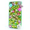 STENES Bling Phone Case Compatible with iPhone 5C Case - Luxurious Crystal 3D Handmade Sparkle Diamond Rhinestone Clear Cover - Christmas Stars Tree Rose Flowers Love/Green view 1