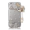 STENES Bling Phone Case Compatible with iPhone 6 Plus Case - Luxurious Crystal 3D Handmade Sparkle Diamond Rhinestone Clear Cover - Heart Pendant Flowers Love/Clear view 1