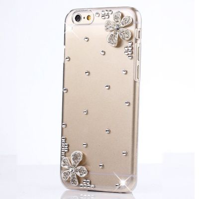 STENES Bling Phone Case Compatible with iPod Touch (6th Generation) Case - Luxurious Crystal 3D Handmade Sparkle Diamond Rhinestone Clear Cover - Small Flowers/Clear