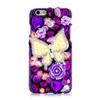 STENES Bling Phone Case Compatible with iPhone 4S Case - Luxurious Crystal 3D Handmade Sparkle Diamond Rhinestone Clear Cover - Pearl Butterfly Rose Flowers/Purple view 1